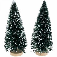 Dekorative Beschneite Mini-TannenbäUme FüR Weihnachtsdeko, 2 StüCk