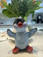 Süßer Pinguin Figur aus Papiermaschee– Handarbeit / Vintage Deko