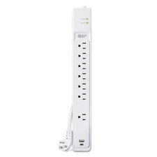 Commercial Electric 7 Outlet 2 USB 7  Power Strip Surge Protector 200k Warranty