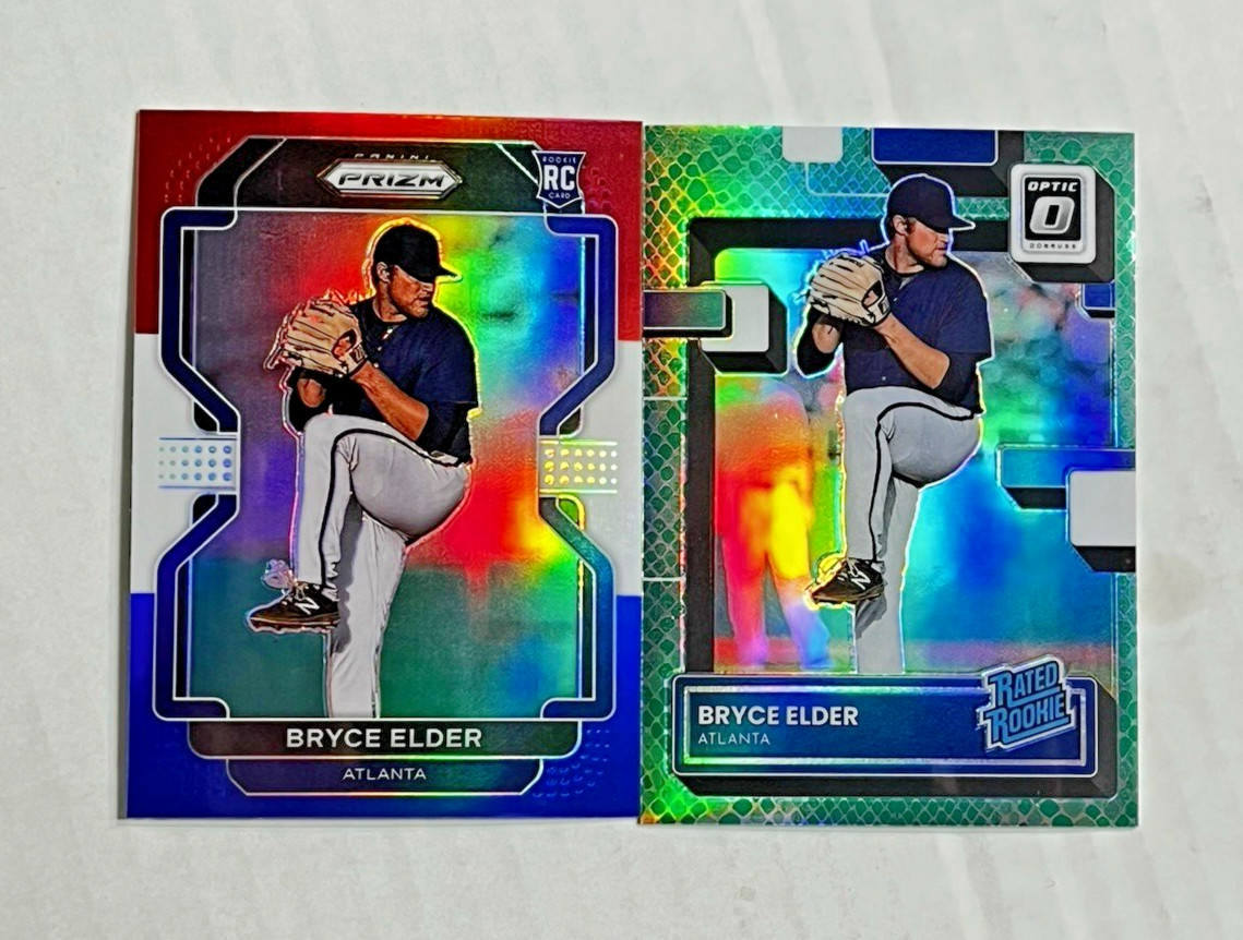 BRYCE ELDER LOT OF 2 2022 Optic GREEN DRAGON SCALE PRIZM RC /99 + Prizm RWB RC!