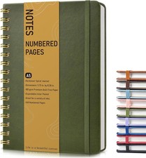 Lined Spiral Journal Notebook, A5 Hardcover Spiral Journals for Women Men, 150 N