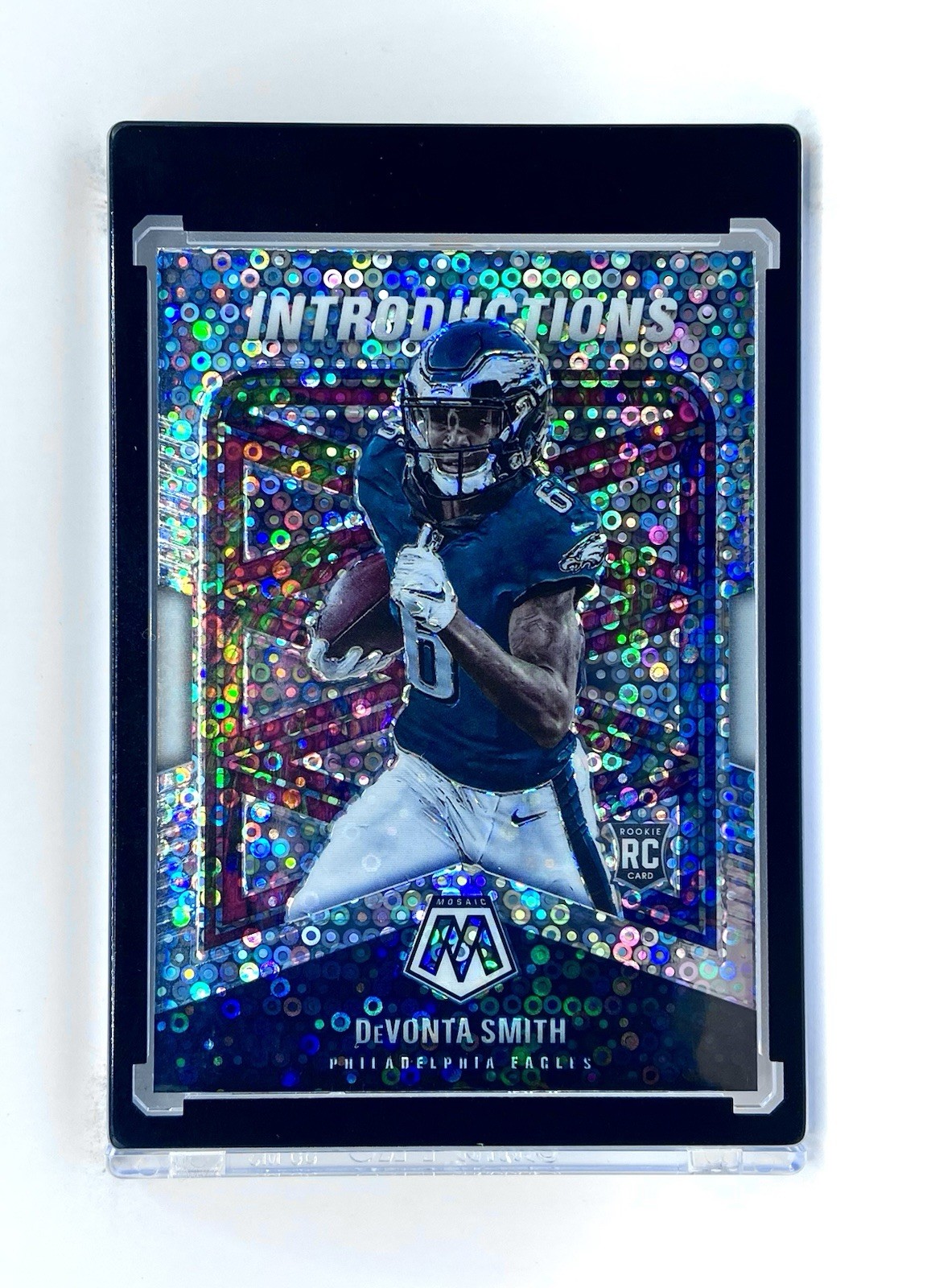 2021 Panini Mosaic DeVonta Smith Prizm Introductions No Huddle Disco Rookie RC