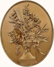 Antique Oval Wall Hangings Brass Pediment for Home and Kitchen