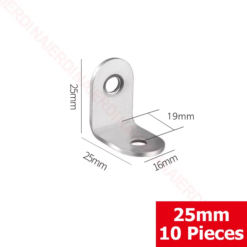 10PCS 90 Degree Angle Corner Brackets Stainless Steel Corner Brace Fastener Wall