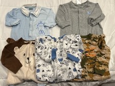 Cotton One Piece Footed Pajamas Long Sleeve Zip Up/Snap Up 5 Pack Size 6-9Mo
