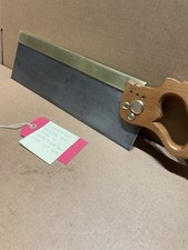 14”. HEAVY BRASS BACK.  CROSS CUT SAW TYZACK  AND SON ORIGINAL  SAW.
