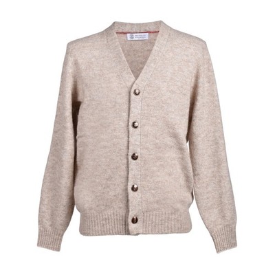 BRUNELLO CUCINELLI MEN'S SAND WOOL BLEND CARDIGAN SWEATER MSRP $2860