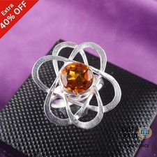 Valentines Deal Citrine Stone Band Wedding Wife Ring Jewelry 925 Sterling Silver