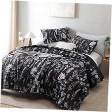 Quilts Queen Size Bed Spread Botanical 3 Pieces Quilts Queen Queen /Full Black