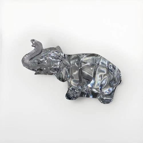 Flawless Waterford Crystal Elephant Sculpture Figurine Vintage Crystal Signed