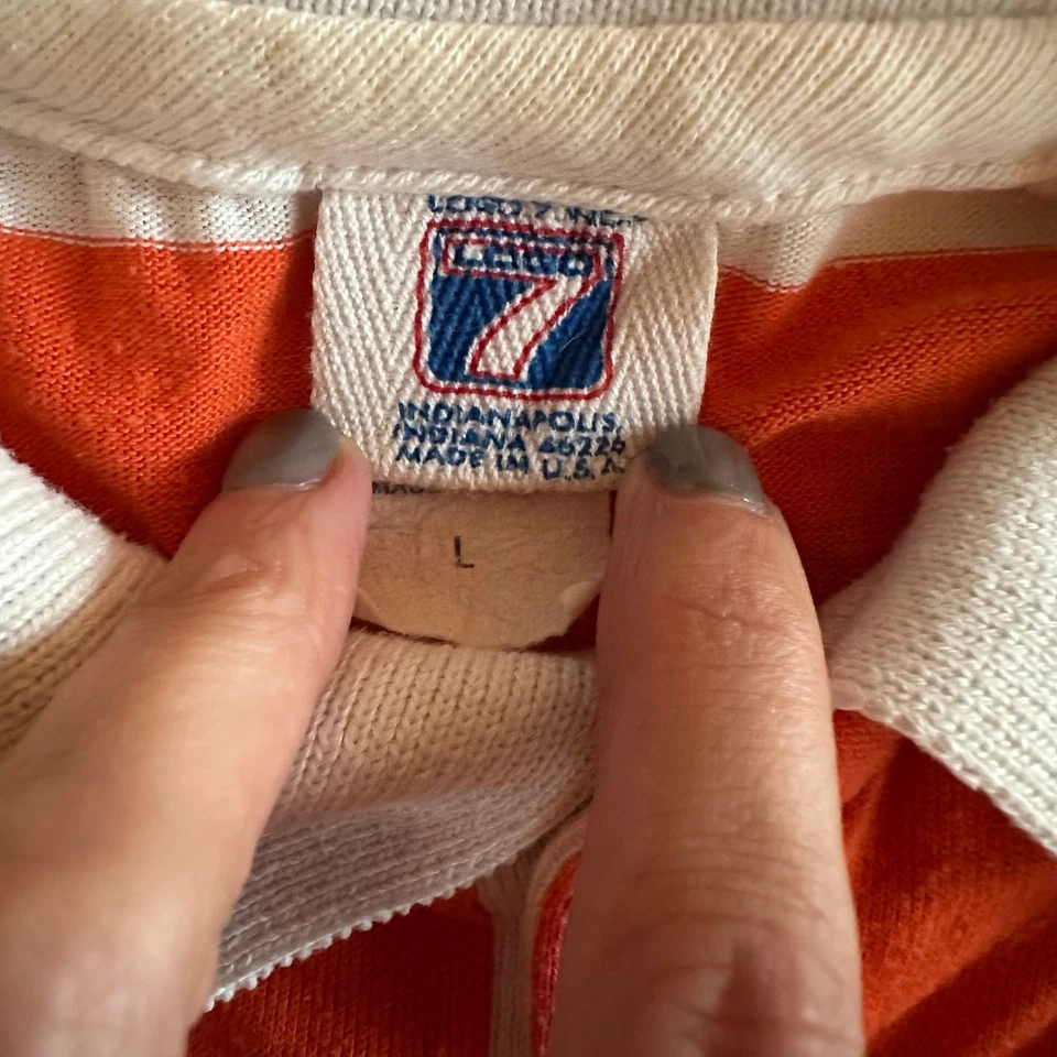 Vintage Logo 7 Orange/White Univ. of Florida Gators Short Sleeve Polo- L - Изображение 4 из 4