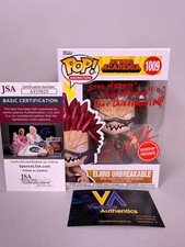 Justin Cook Signed Eijiro Unbreakable My Hero Academia Funko w/ QUOTE + JSA COA