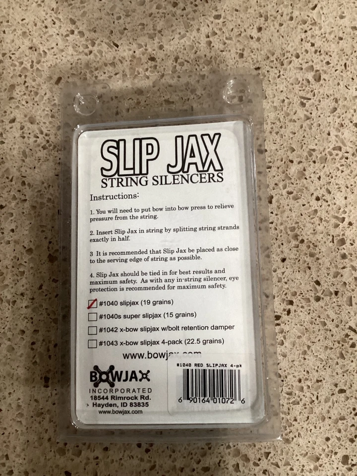 Bowjax Super Slip Jax Black Bow String Dampener Silencer #1040 Red 4 Ea -A42 - Image 2 of 2