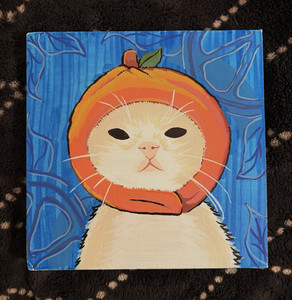 Orange Meow Meow painting