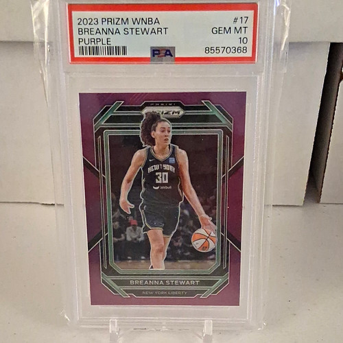 Panini 2023 Prizm WNBA Breanna Stewart New York Liberty #17 Purple /149 PSA 10