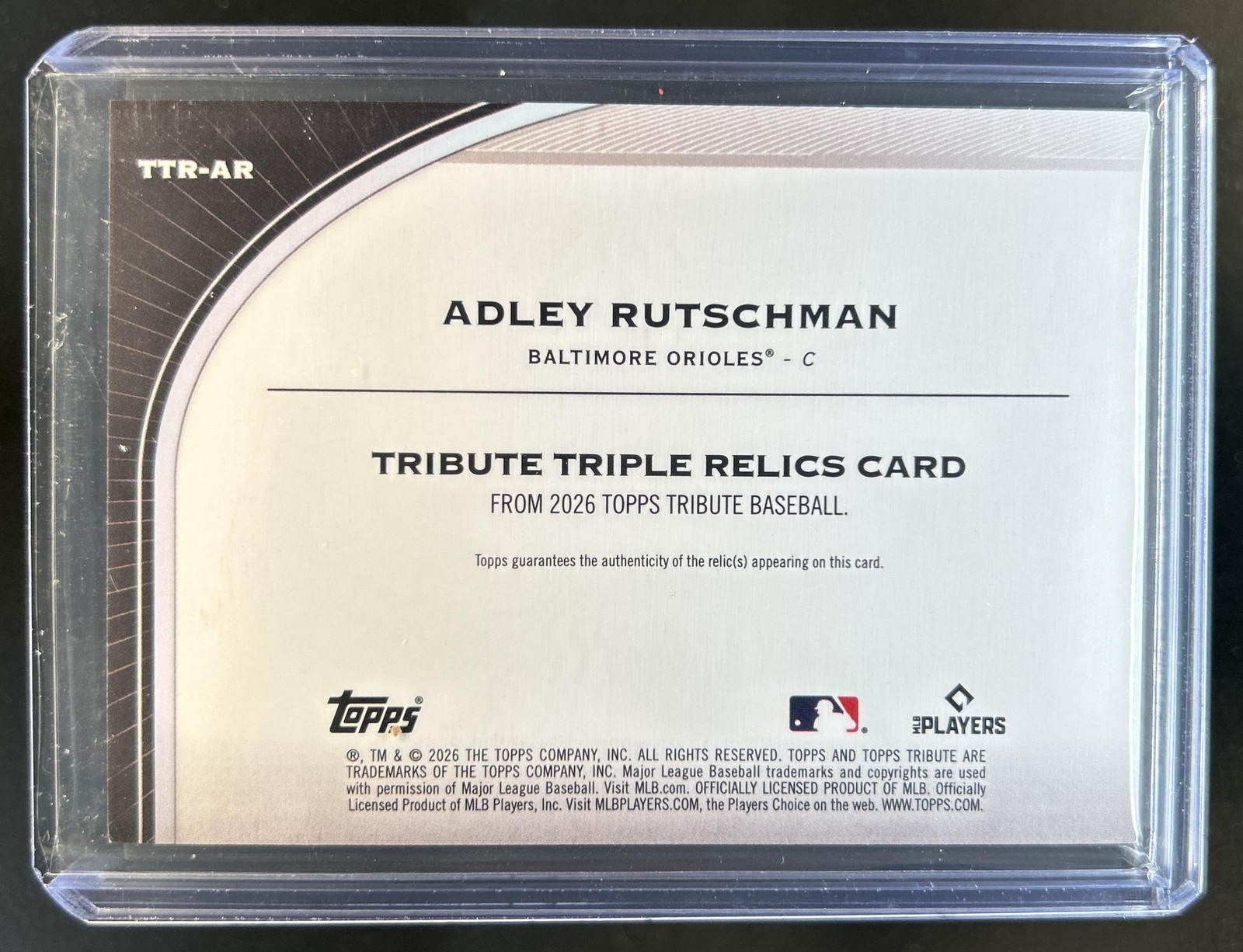 2026 Topps Tribute Adley Rutschman Triple Jersey Bat #/199 Orioles | eBay