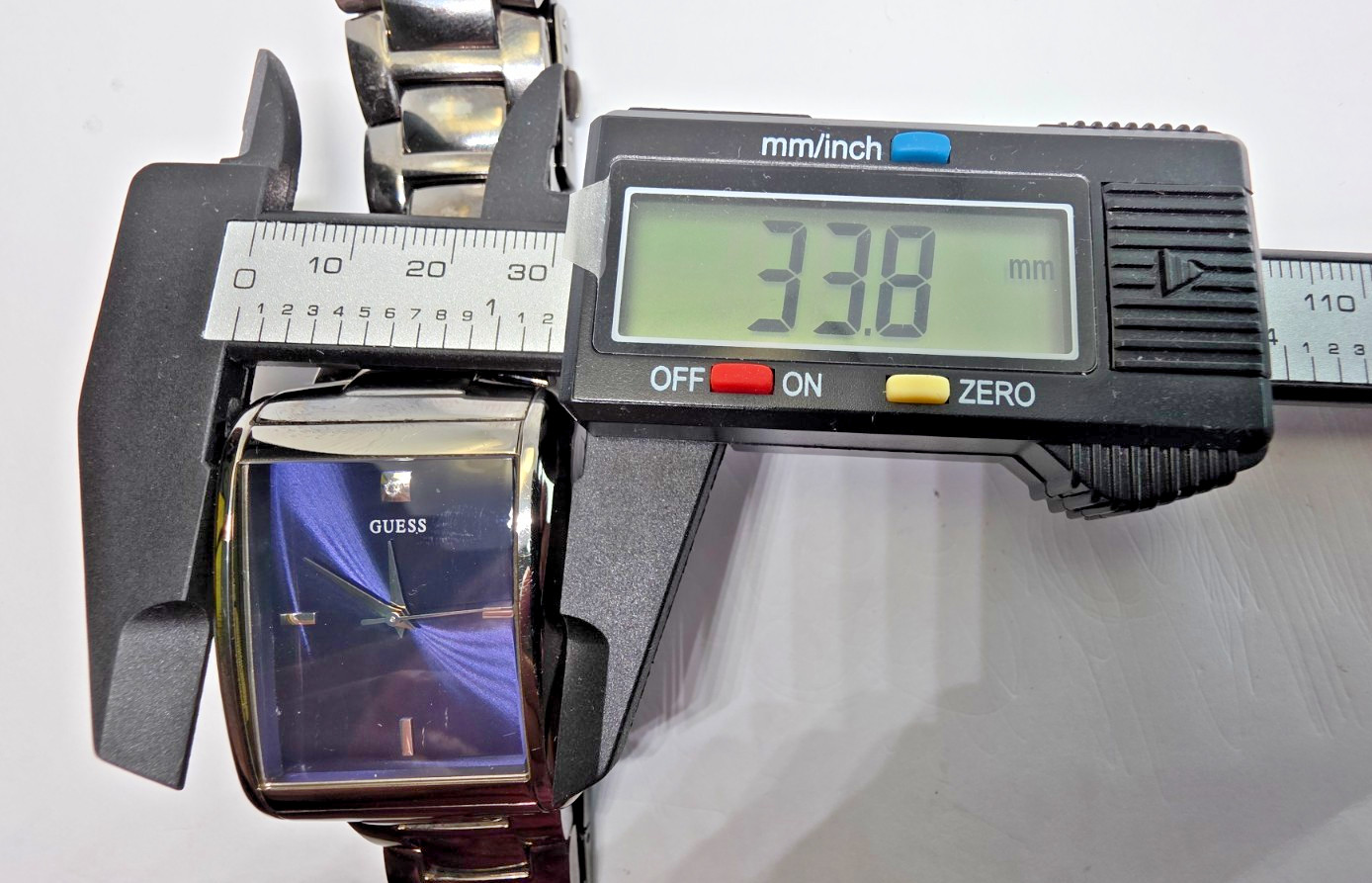 GUESS Classic Chrome Rectangular Diamond Accented… - image 17