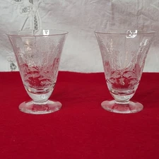 2 Juice Glass Blue Bell by Tiffin-Franciscan Height: 4 in Blown Glass