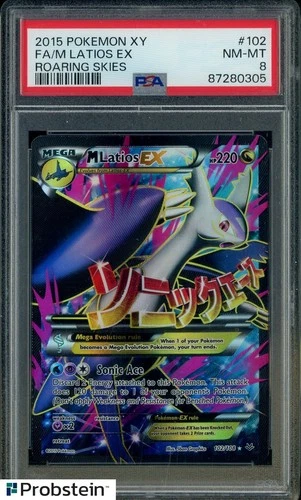 2015 Pokemon XY Roaring Skies #102 FA M Latios EX PSA 8 NM-MT
