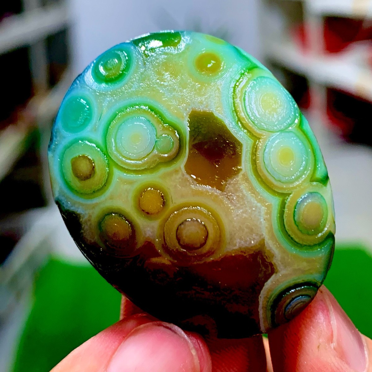 26G Rare! Natural Gobi Agate Eye Agate/Crystal PalmStone