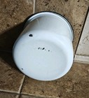 Antique Vintage  White Black Enamel Ware Coffee Cup Chipped Rusted  — photo 9