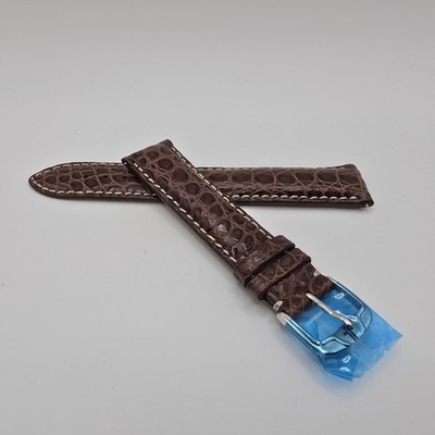 Jacques Lemans Genuine Alligator Watch Strap Band Brown 20mm