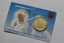 🧭 🇻🇦 VATICAN 50 EURO CENTS 2014 COIN CARD NR. 5 BLUE JOHN PAUL II B89 CG3