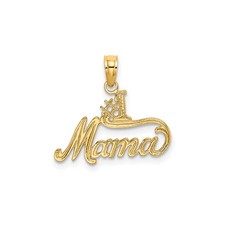 14k Yellow Gold Mama Pendant Charm Number 1 Symbol for Mothers Family Jewelry