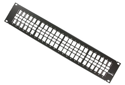 49255-H48 Quickport Flat Panel, 48-Port, 2RU, Cable Management Bar Included , Bl