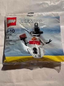 LEGO Creator Seasonal Snowman 30008 Polybag Set 44 Pieces Plastic Ages 6-10