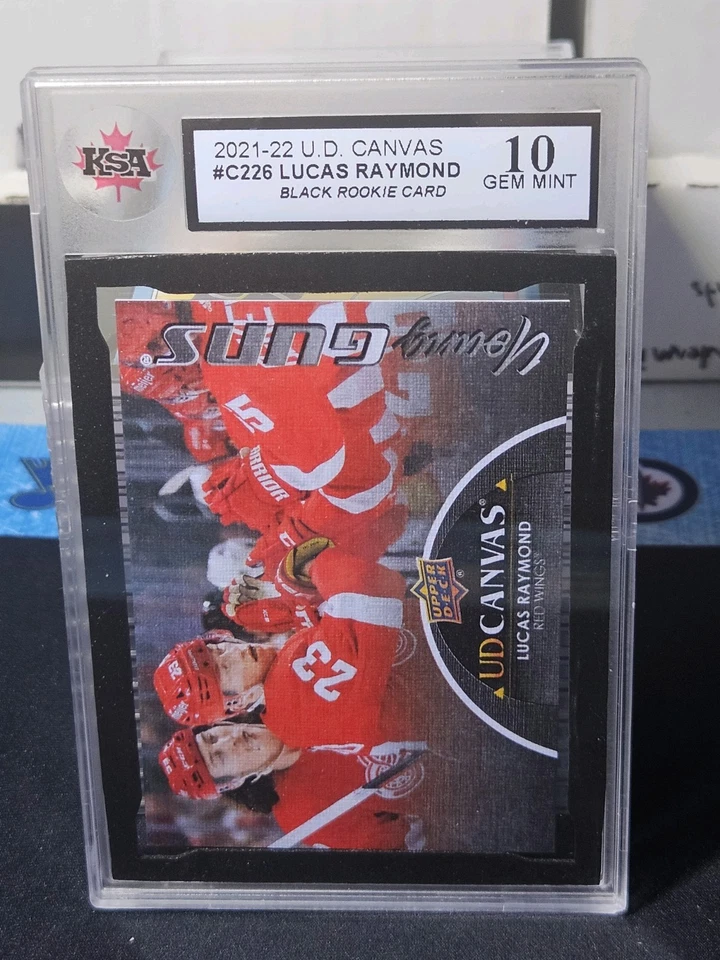 21-22 UD Canvas Lucas Raymond Young Guns Black Variant 🚨🚨🚨 KSA 10 Gem Mint - Image 3 of 3