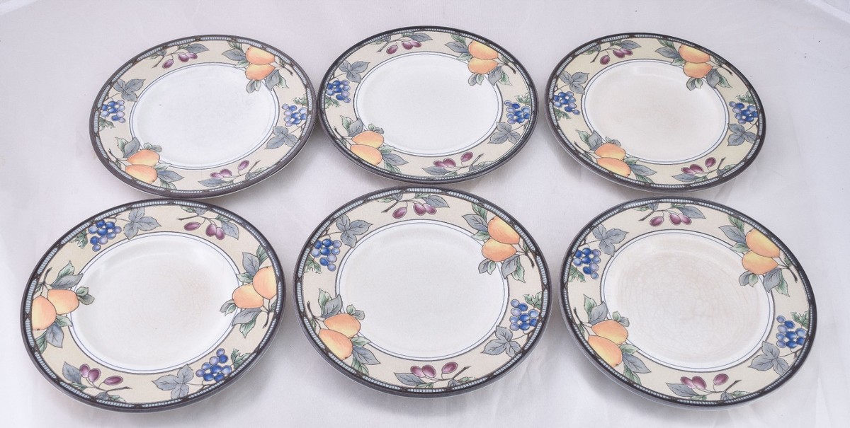 Set of 6 Mikasa Intaglio Garden Harvest Bread Dessert Plates
