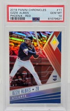 2018 Phoenix Red Refractor OZZIE ALBIES RC CARD /99 PSA 10 GEM MINT