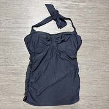 Athleta Tankini Swim Gym Top Sculpted Halter Underwire Powernet 34 B/C Gray