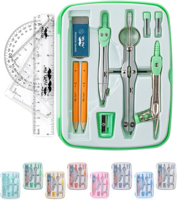 - Geometry Set, 13 Pcs, Mint Green, Compass for Geometry Compass Math, Geometry 