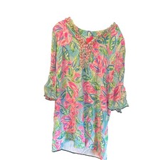 Lilly Pulitzer Elenora Silk Dress Totally Blossom Size M