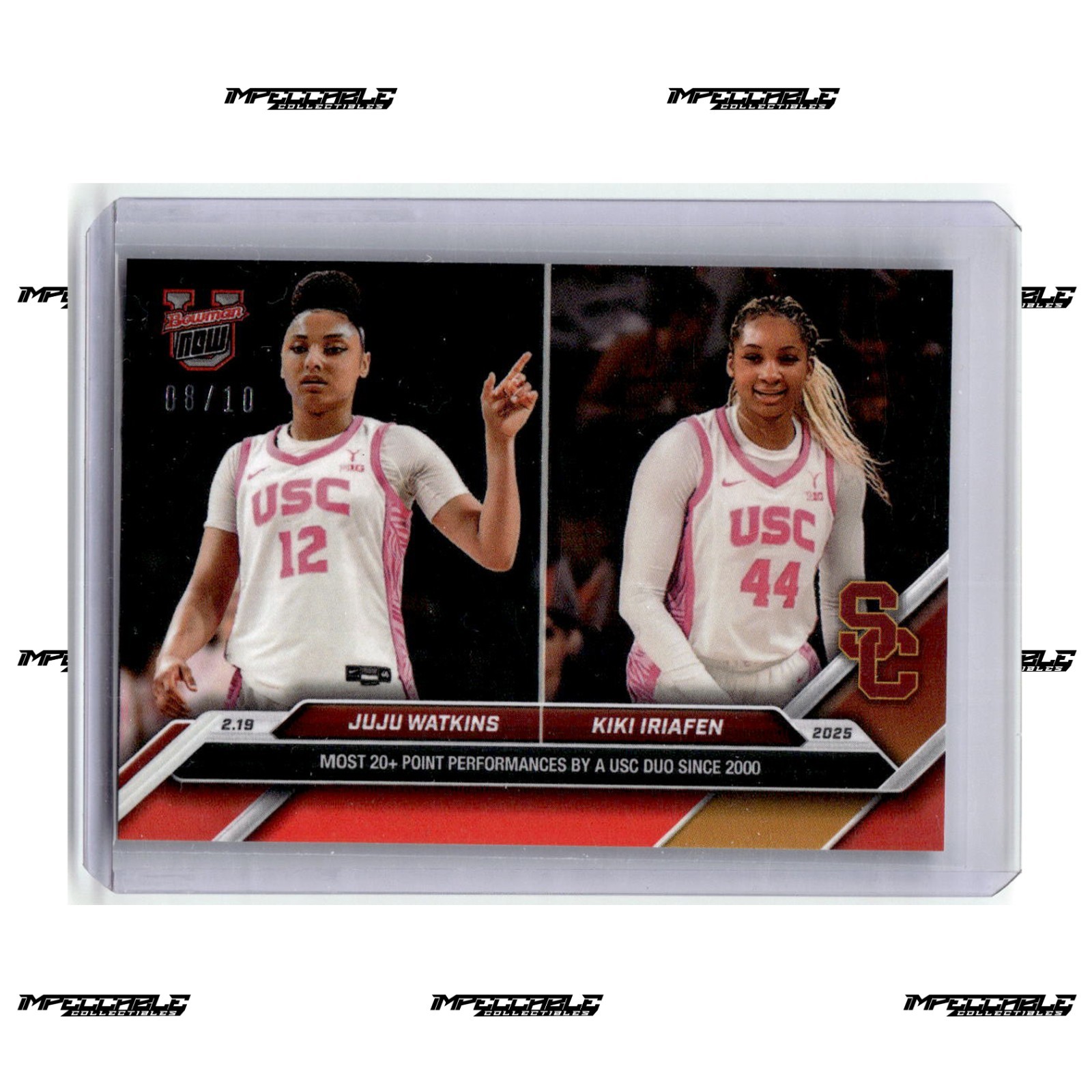 2024-25 Bowman U Now - Red #71 JuJu Watkins Kiki Iriafen 8/10 20+ Point Duo