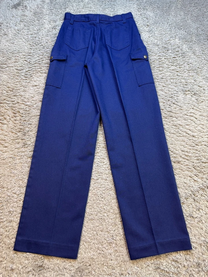 Vtg Boy Scouts of America Pants Men 27x30 Navy Blue Twill Uniform Cargo Utility - Image 2 of 4