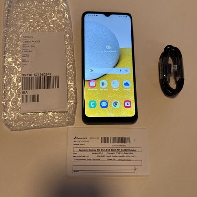 Samsung Galaxy A13 5G SM-A136U 64GB Black (Unlocked) Android Smartphone - MINT