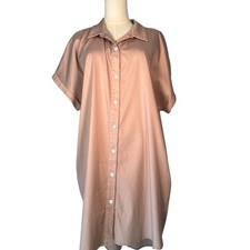 Dusty Pink Button-Up Shirt Dress
