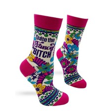 NWT FabDaz "Quite The Fancy B  " Cheeky Crew Socks Sz W 5-10 