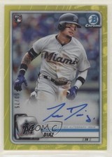 2020 Bowman Chrome Rookie Yellow Refractor 53/75 Isan Diaz #CRA-ID Auto 2f9