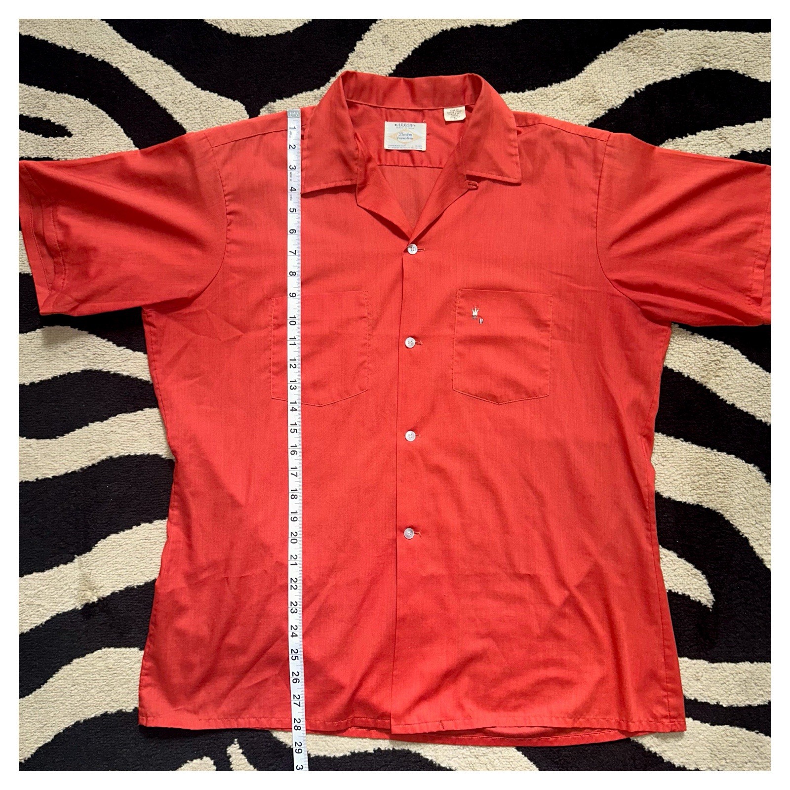 Arrow Sanforized Loop Collar Button-Up Shirt Vint… - image 3