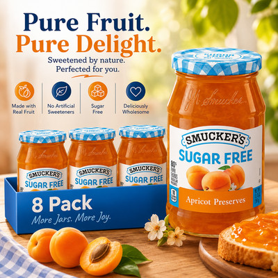 Deliciously Fruity: 8-Pack Smucker's Sugar-Free Apricot Preserves with Splenda