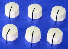 Six Cream Barrel Set Screw Knobs '60s Fender Style For Guitar Amp Projects CBK1
