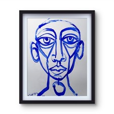 Aleph Original Abstract Art 14x11 Gallery Paper Expressionist Modern Wall Decor