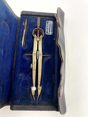 Vintage Dietzgen Master Gem Master Bow Beam Drafting Tool Set Golden & Black