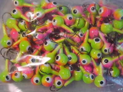 Size 2 Hook Jigs 100 Floating Head Jig Heads (1/4 Oz, Size 2 Hooks) - Walleye Fishing Assortment Hard And Soft Floating Jigs