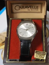Nice NOS 1970 CARAVELLE by Bulova 17J Automatic Men's Watch w/Box