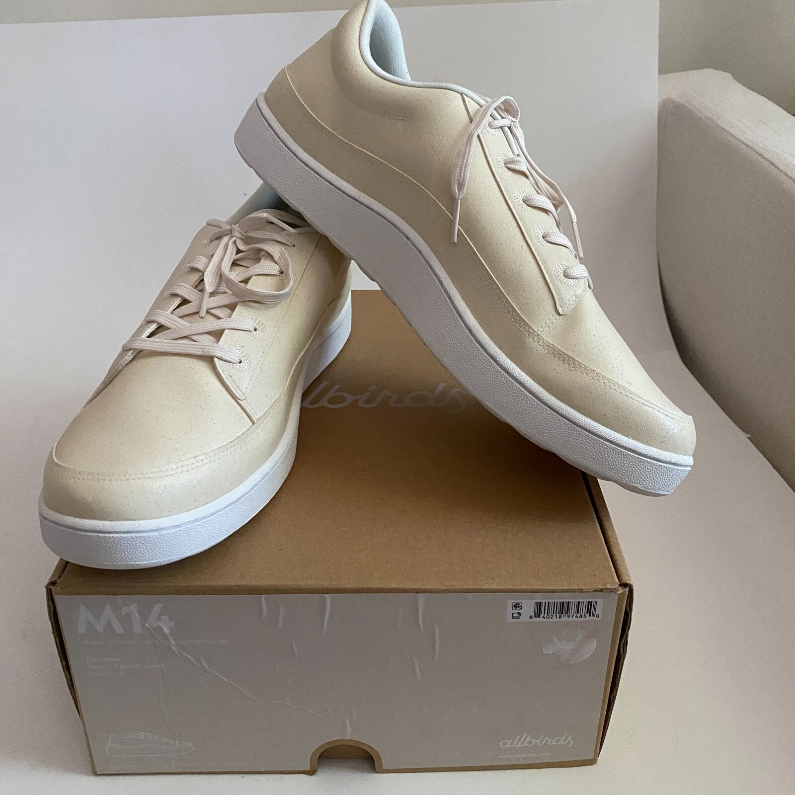 SAOLA Sneakers Allbirds Uomo Taglia 14 Bianco Naturale Suola Blizzard Plant Pacer Autunno Nuove con etichette
